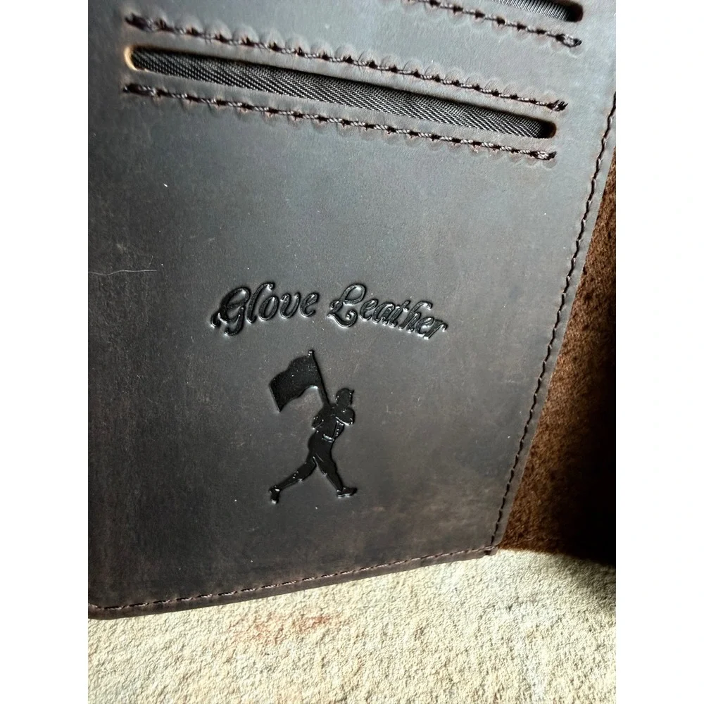 Glove Leather Baseball Wristlet‎ Wallet Brown 